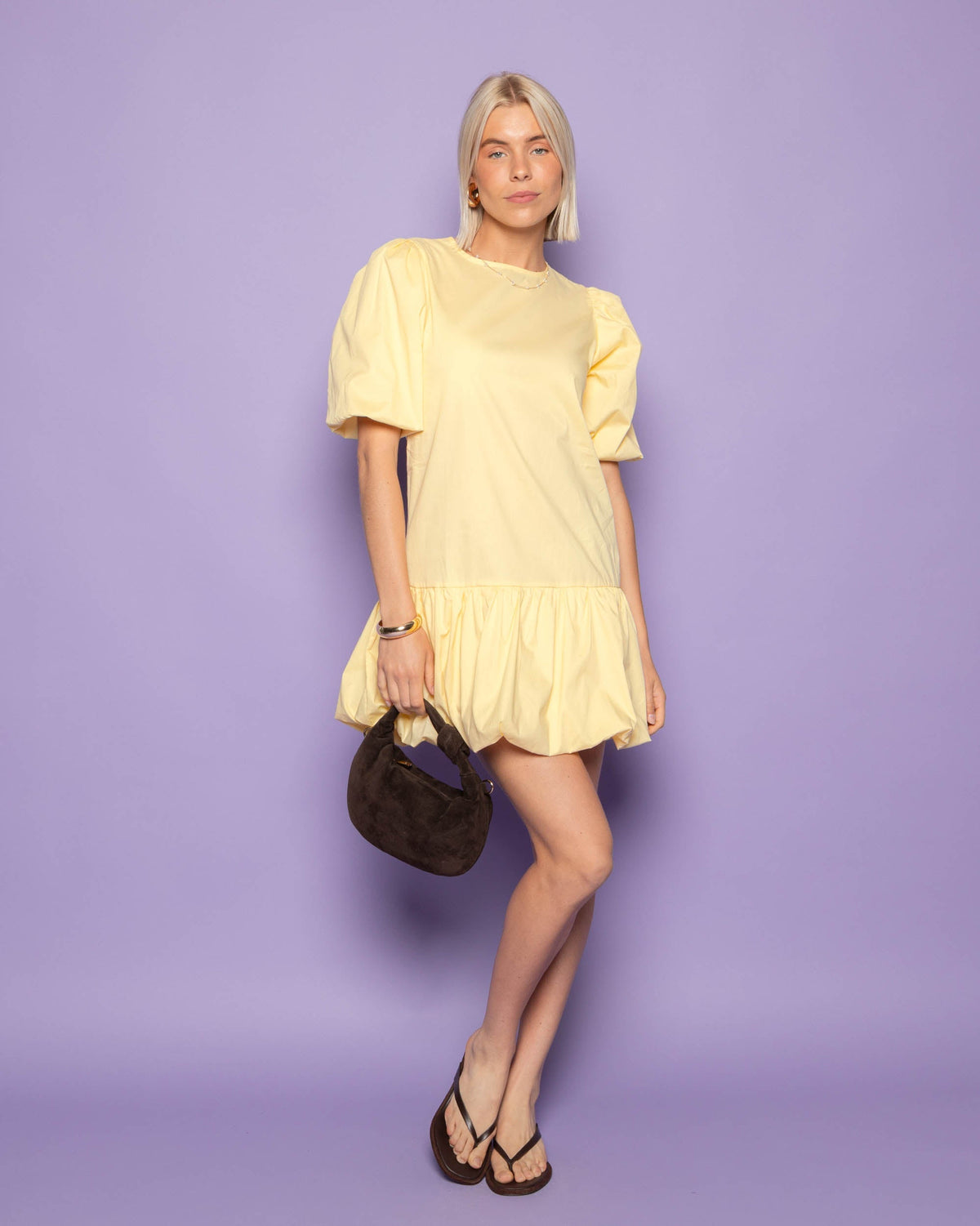 POPLIN PUFF SLEEVE DRESS BOTERGEEL