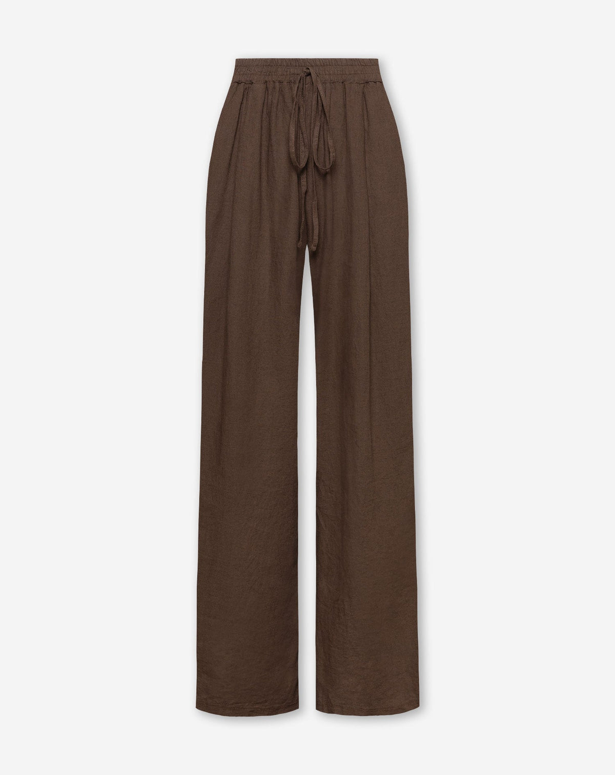 CARMEN LINEN WIDE LEG PANTS PETITE BRUIN