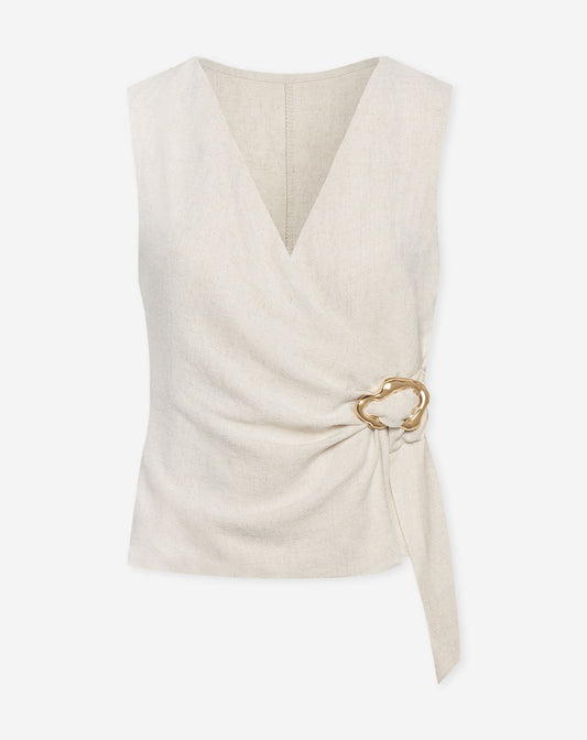 LINDE BUCKLE GILET BEIGE