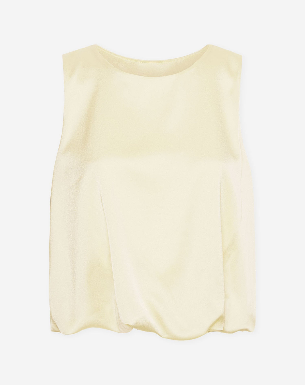 SATIN BUBBLE HEM TOP BOTERGEEL