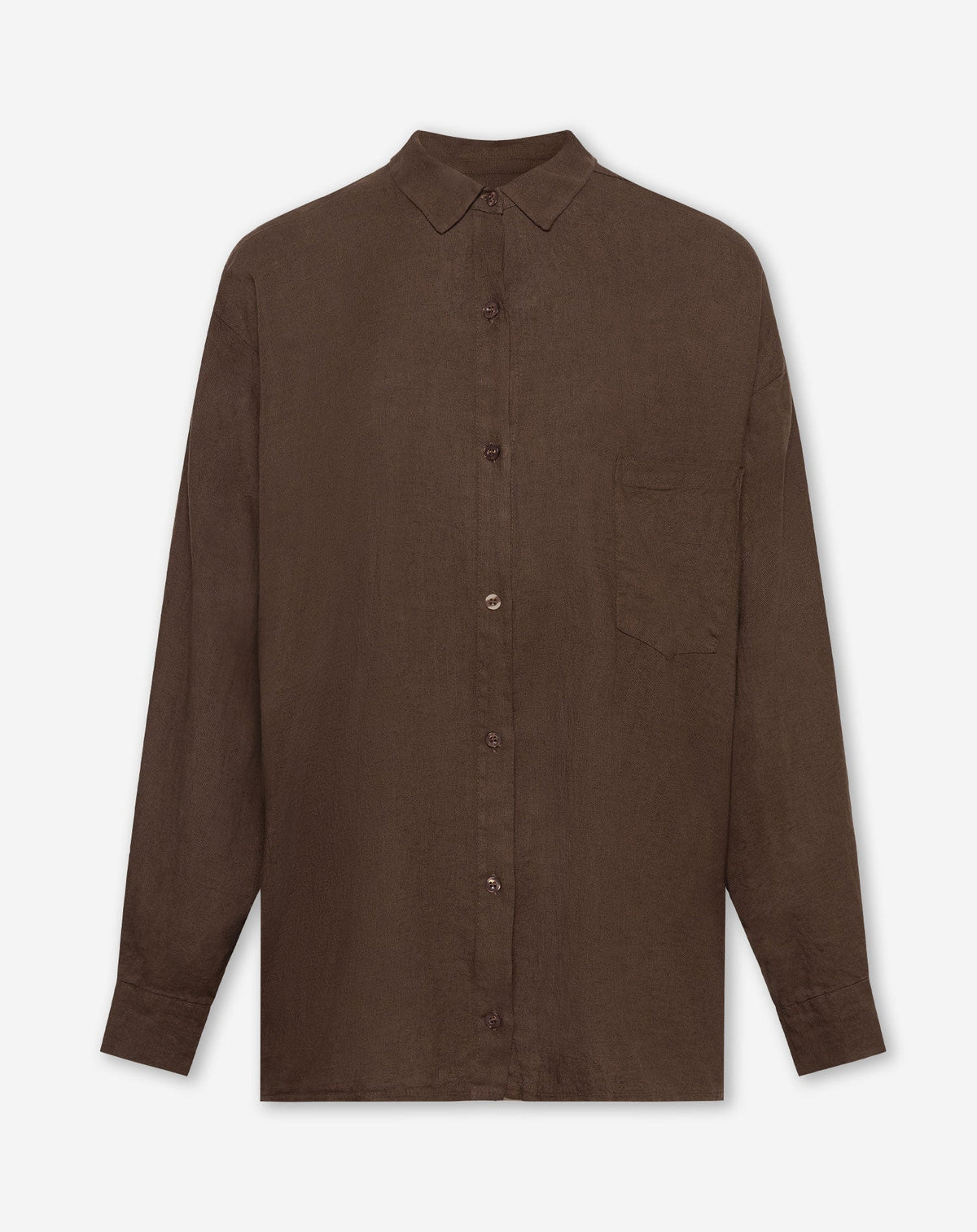 CARMEN LINEN OVERSIZED BLOUSE BRUIN