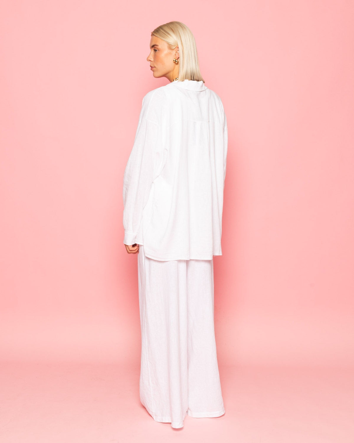 CARMEN LINEN WIDE LEG PANTS PETITE WIT