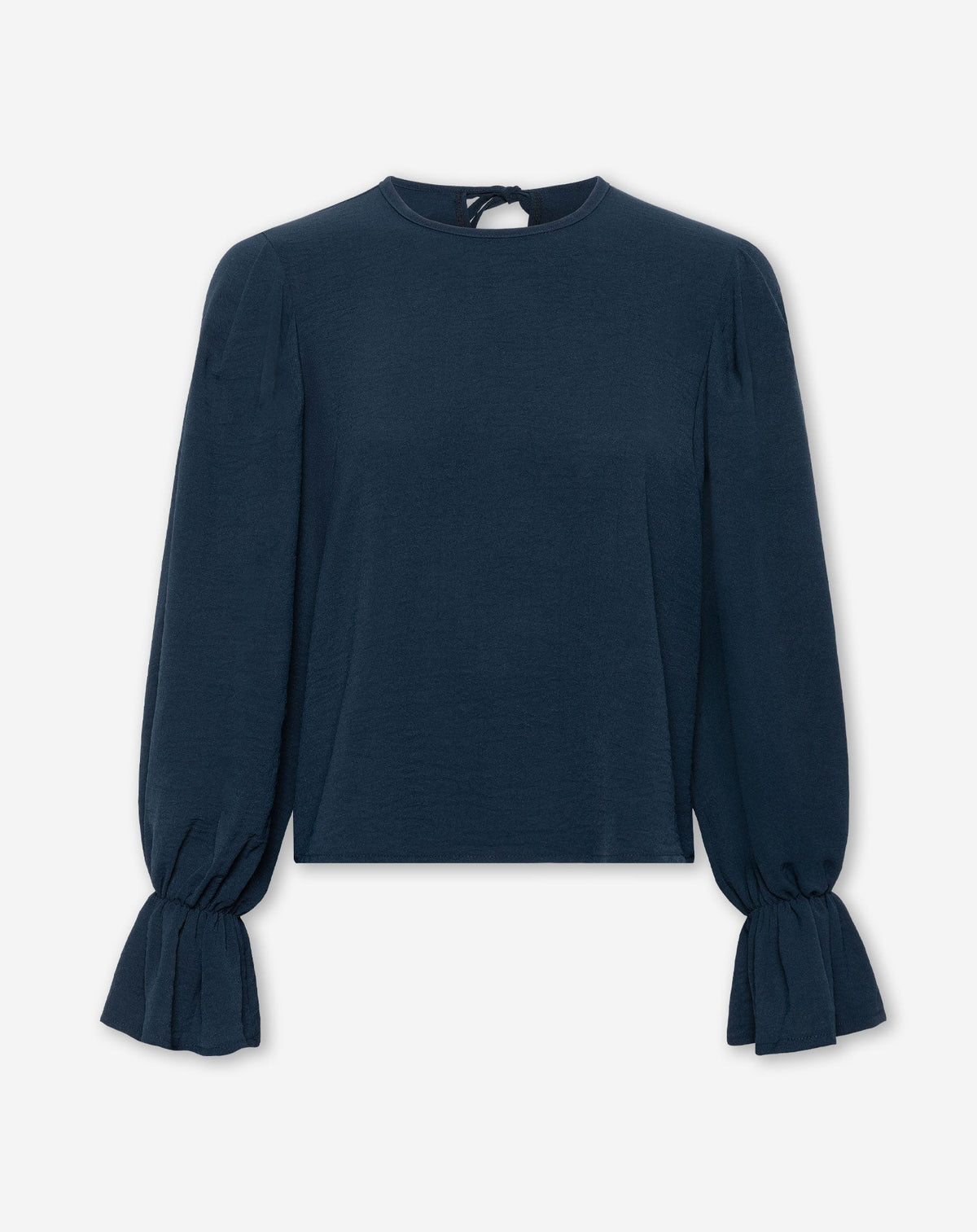 JULIE PLEATS LONG SLEEVE TOP MARINEBLAUW