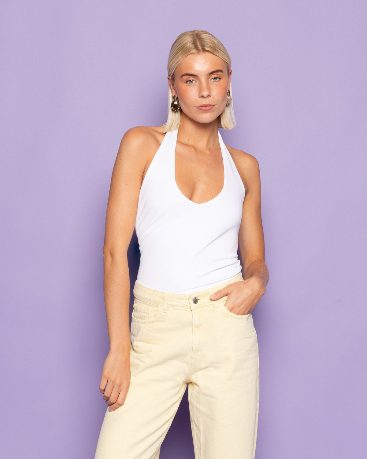 TAMAR HALTER TOP WIT