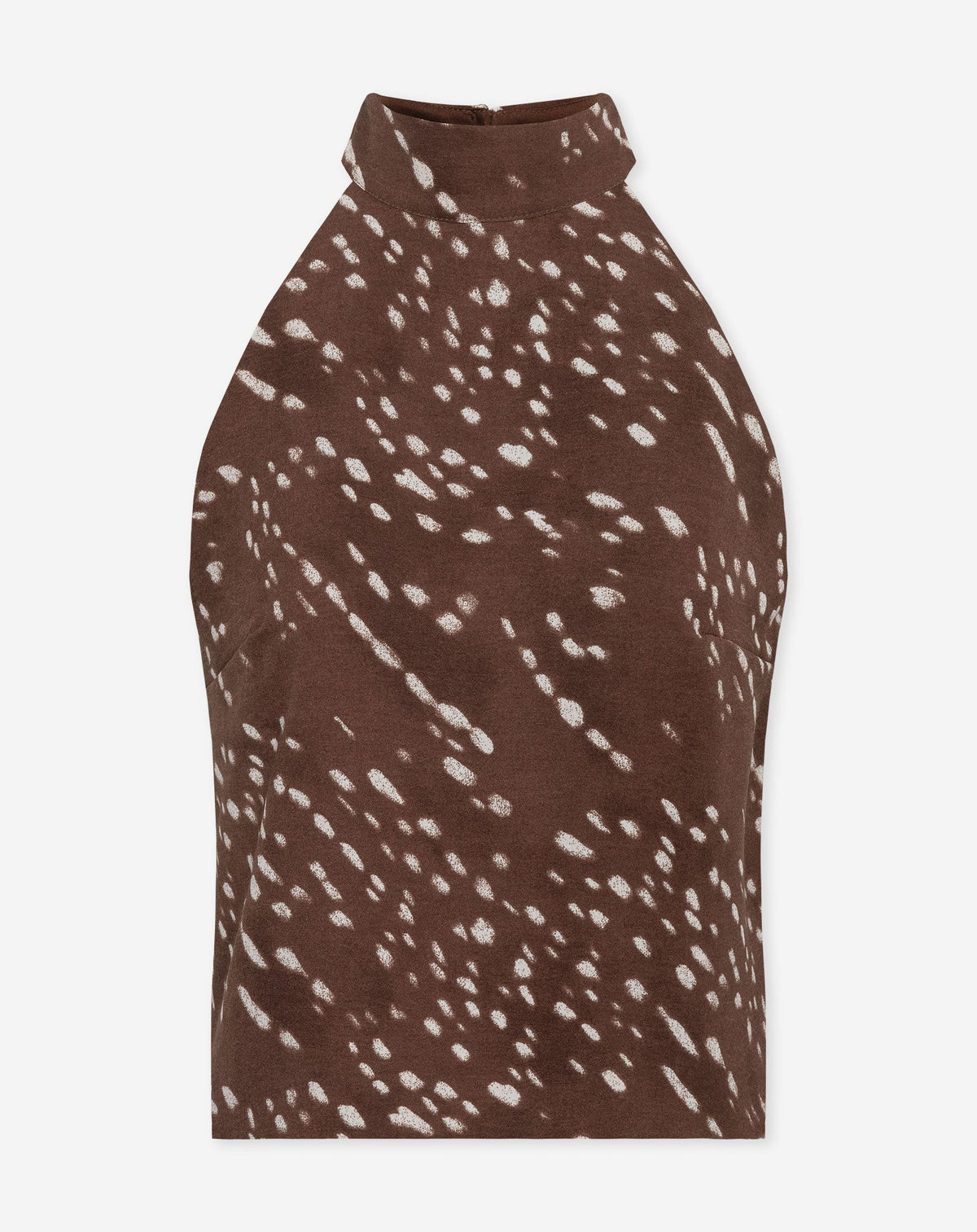 JULIE DEER PRINT HALTER TOP BRUIN