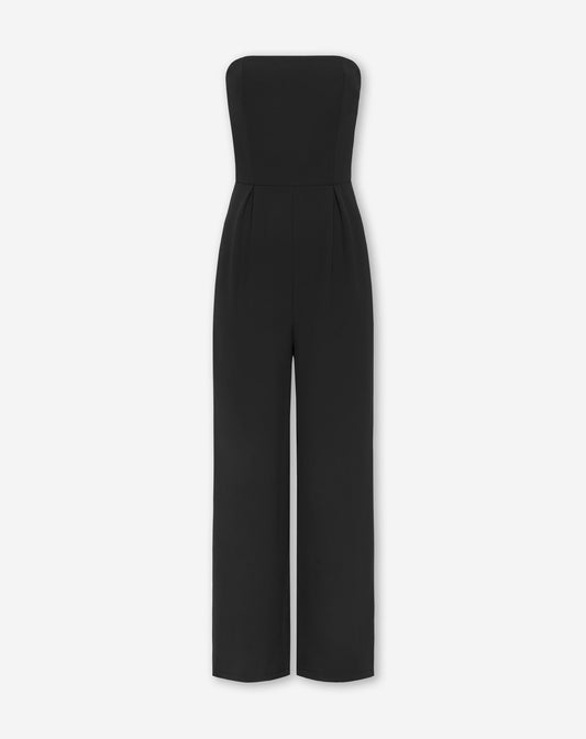 ISA STRAPLESS JUMPSUIT TALL ZWART