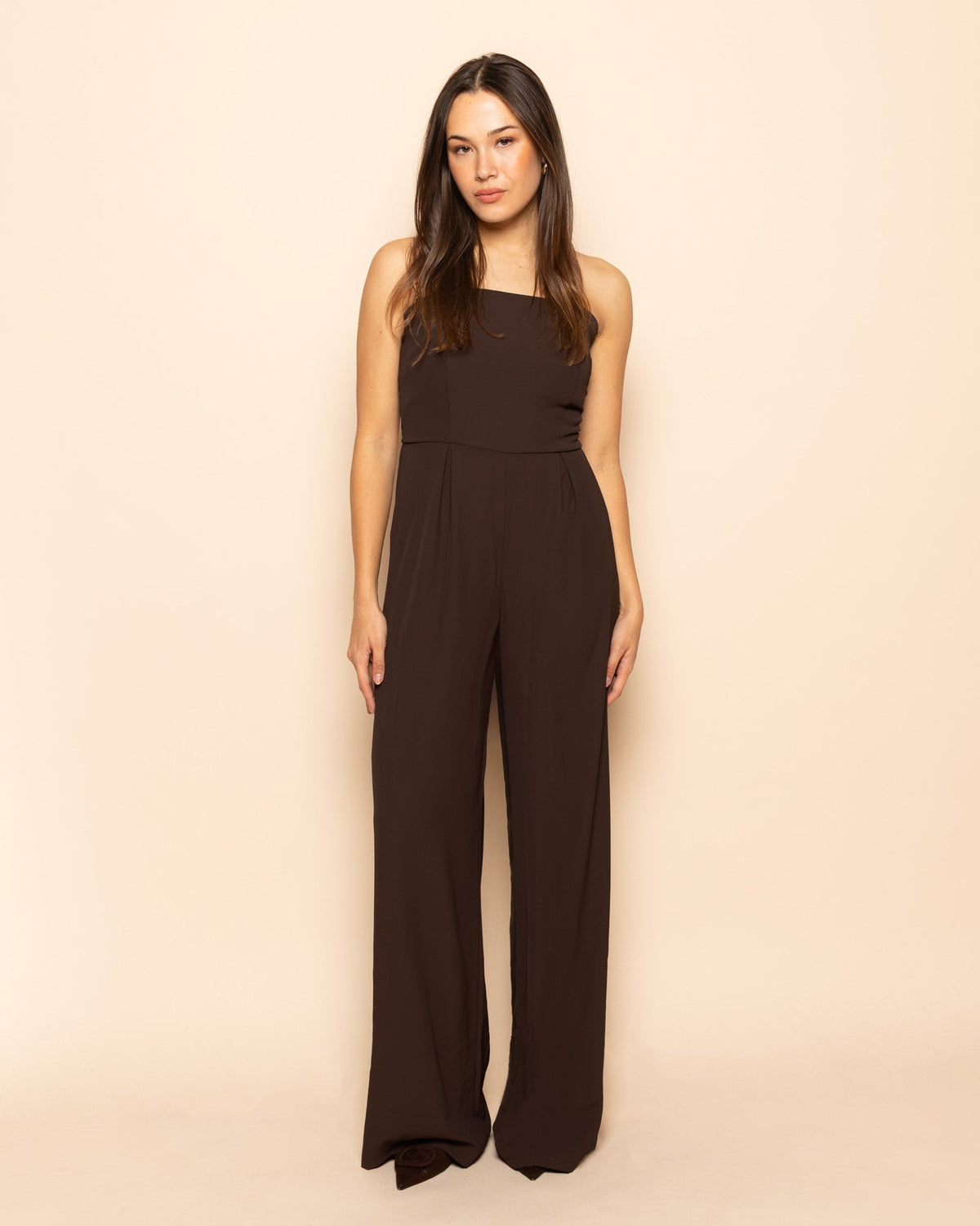 ISA STRAPLESS JUMPSUIT PETITE BRUIN