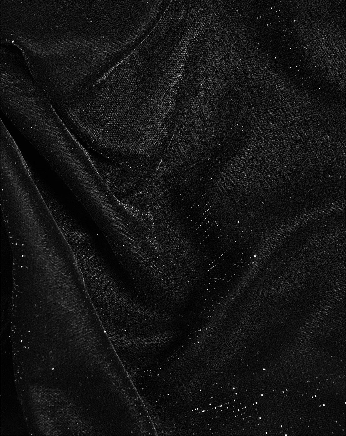 VELVET GLITTER BUBBLE HEM SKIRT ZWART