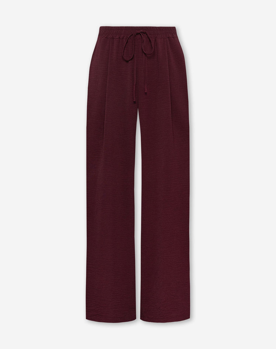 JULIE WIDE LEG PANTALON DONKER BURGUNDY