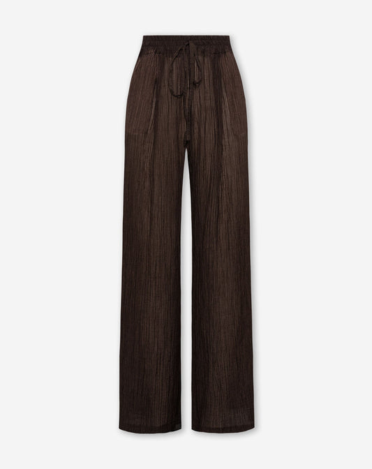 FANCY CHIFFON WIDE LEG PANTS BRUIN