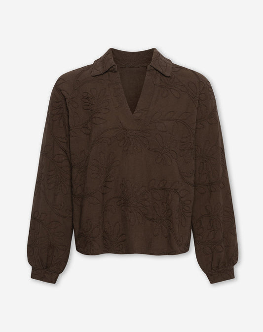 FEMKE FLOWER TOP BRUIN