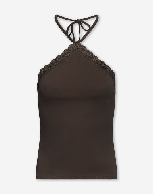TAMAR LACE TRIANGLE TOP DONKERBRUIN