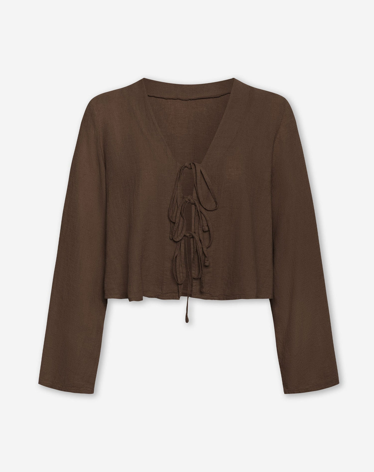 CARMEN LINEN BOW TOP BRUIN