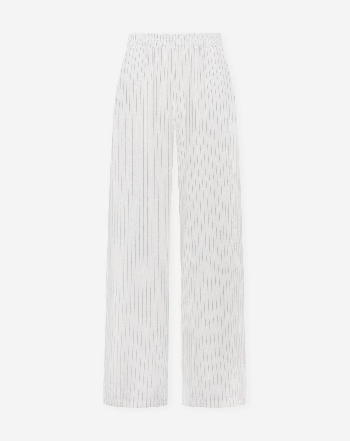 PINSTRIPE LINEN STRAIGHT LEG PANTS PETITE WIT