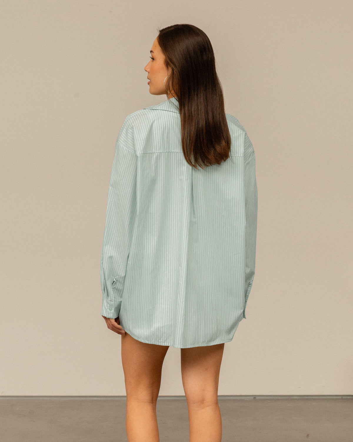 BESSY STRIPE OVERSIZED BLOUSE LICHTGROEN