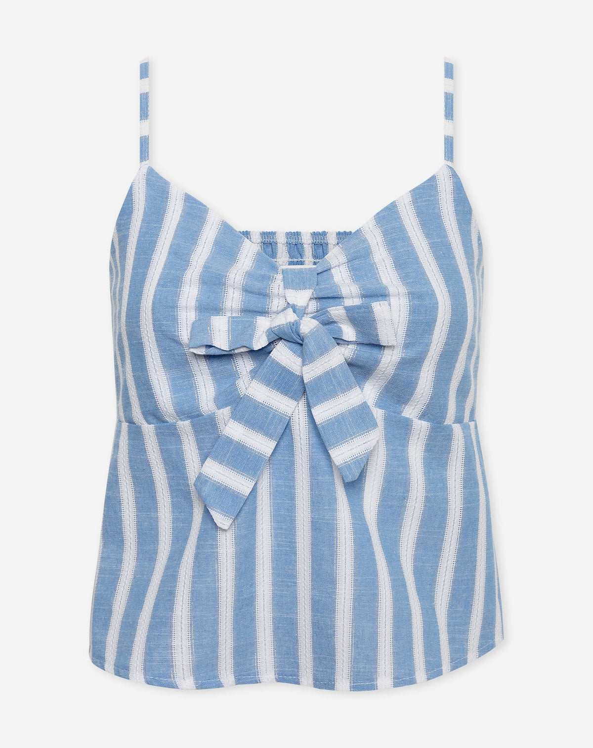 MAEVE STRIPE LUREX CAMI TOP BLAUW