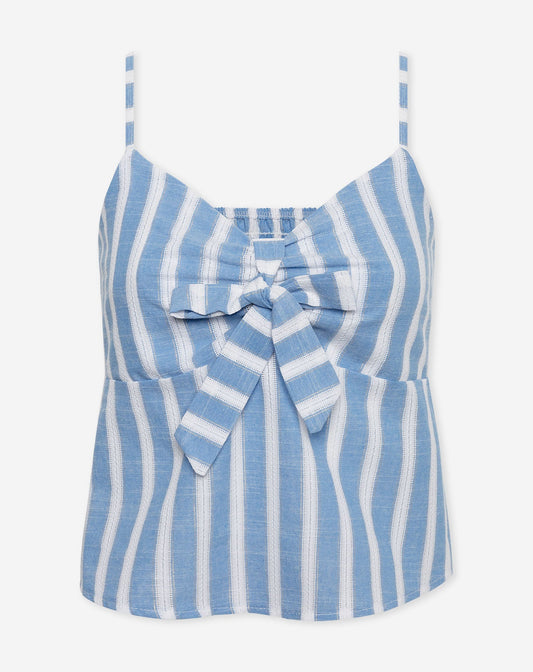 MAEVE STRIPE LUREX CAMI TOP BLAUW