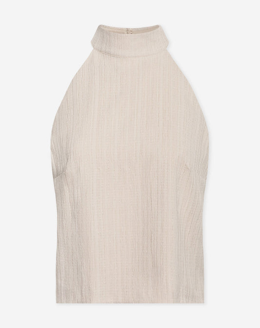MIMMI STRUCTURE HALTER TOP BEIGE
