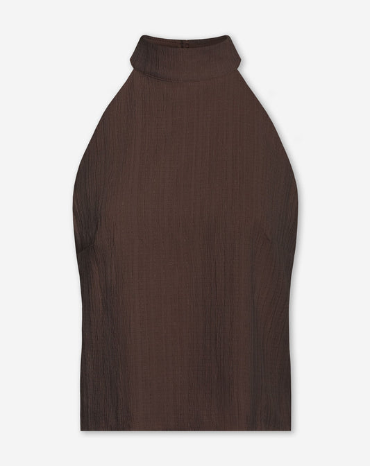 MIMMI STRUCTURE HALTER TOP BRUIN