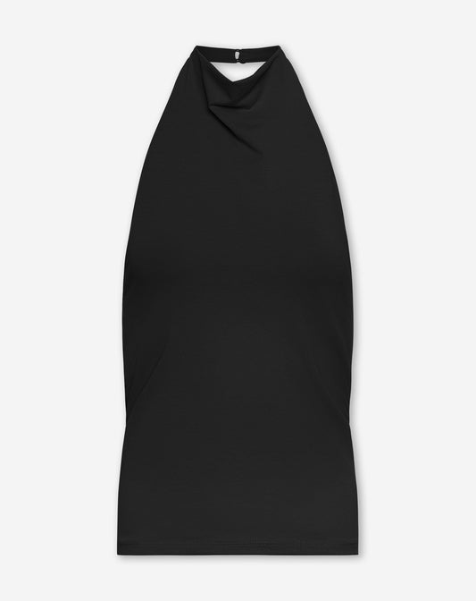 TAMAR DRAPED HALTER TOP ZWART