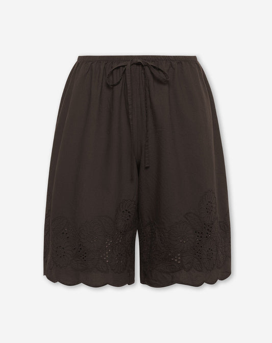 COTTON EMBROIDERY BERMUDA DONKERBRUIN