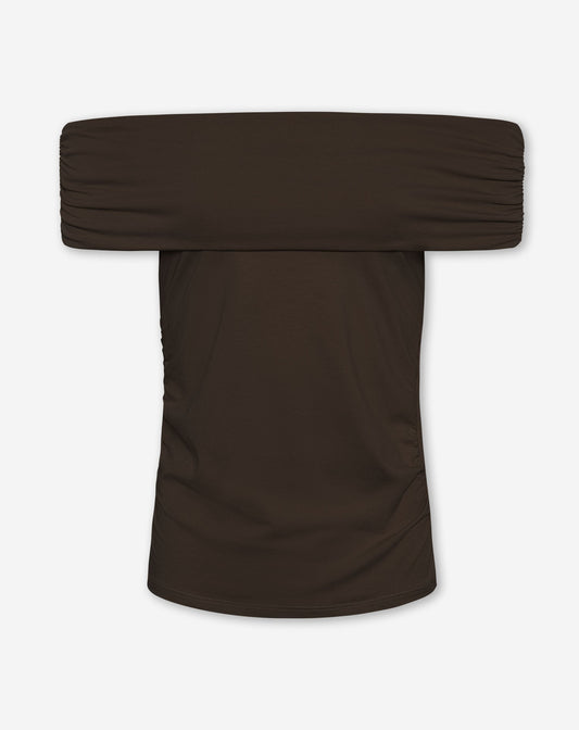 TAMAR DRAPED OFF SHOULDER TOP BRUIN