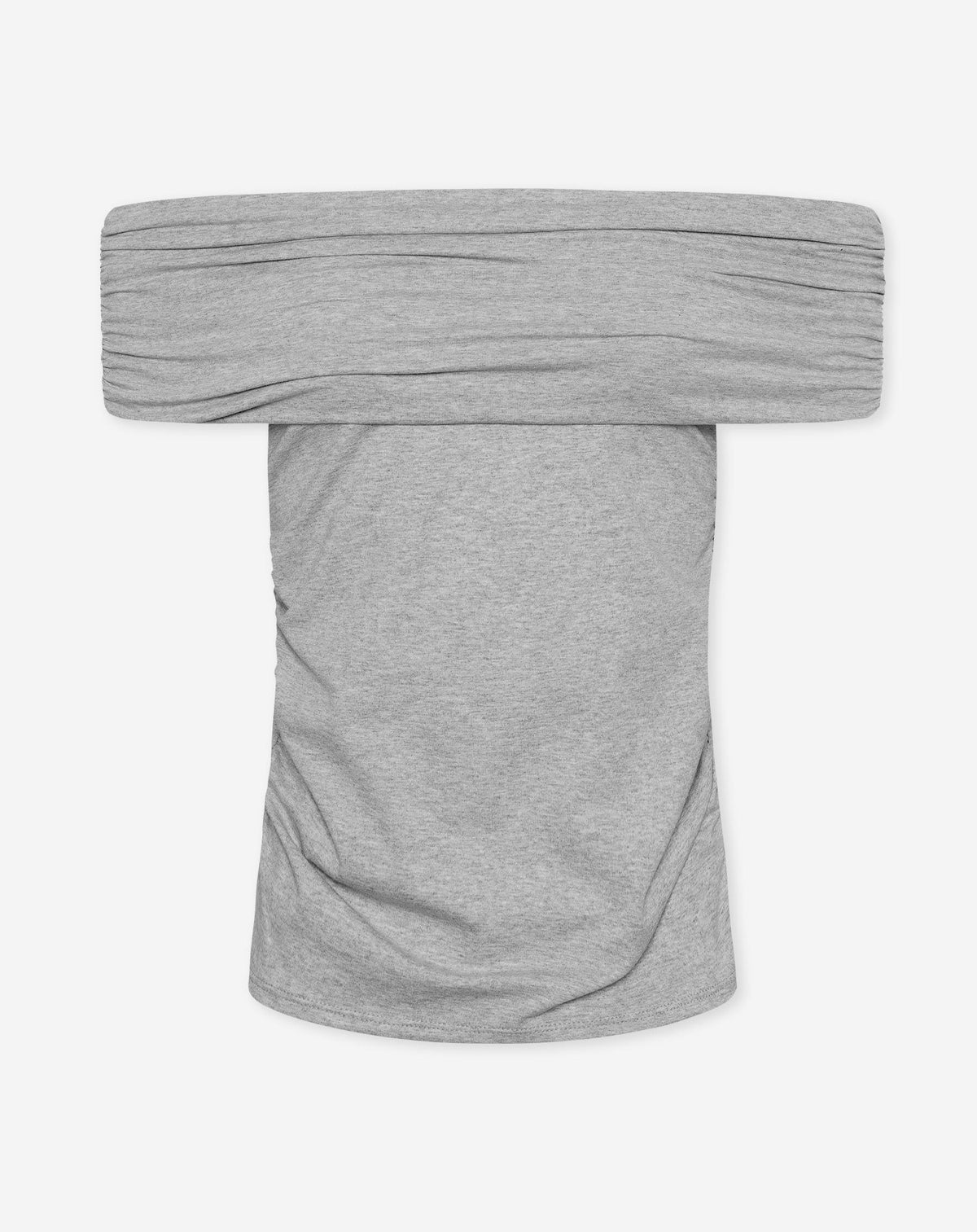 TAMAR DRAPED OFF SHOULDER TOP GRIJS MELANGE