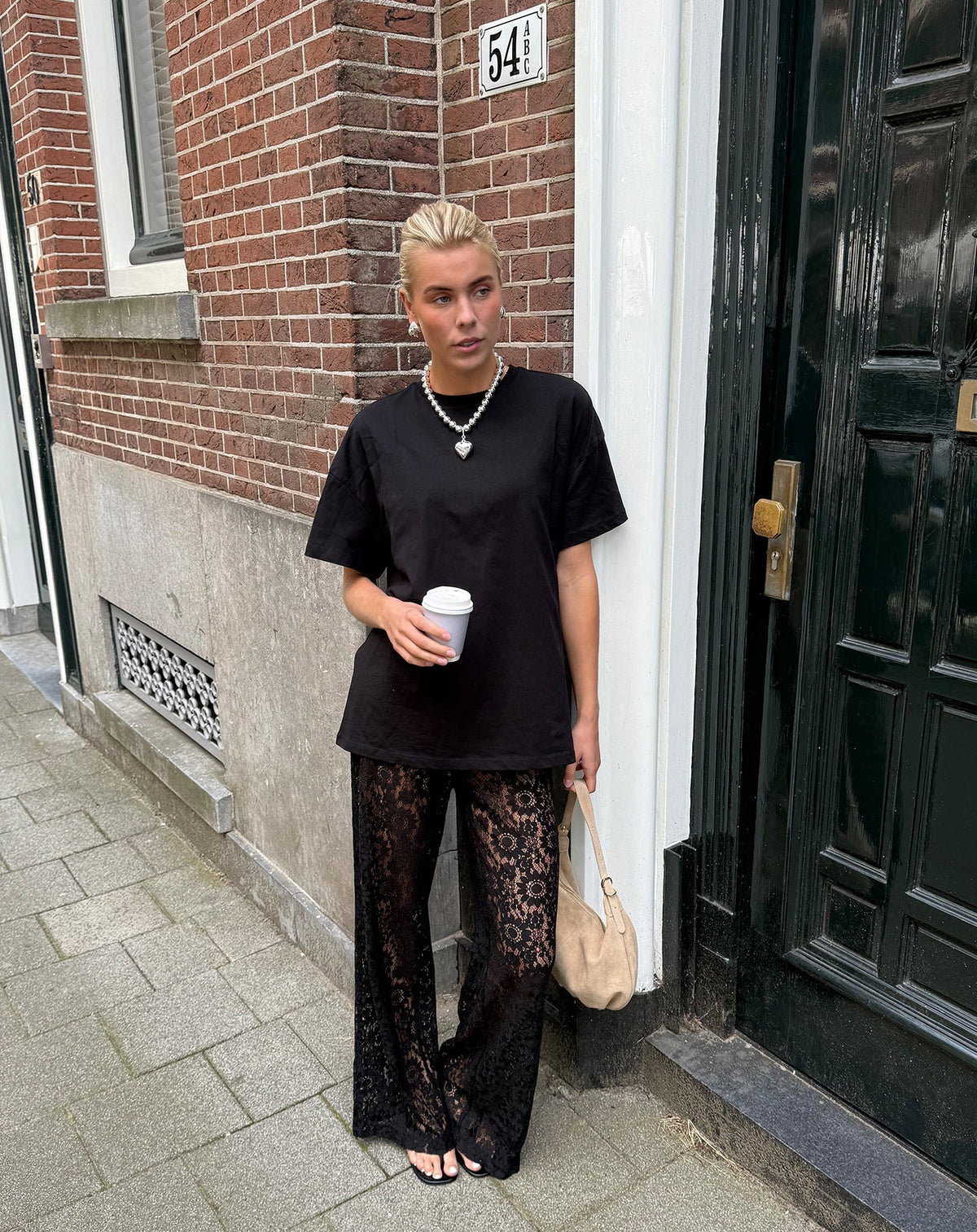HOLLY LACE PANTS ZWART