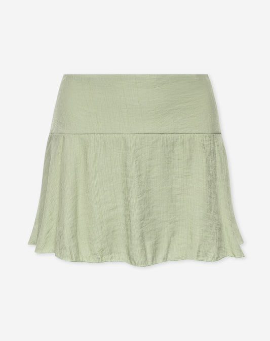TESSY RUFFLE SKORT LICHT OLIJFGROEN