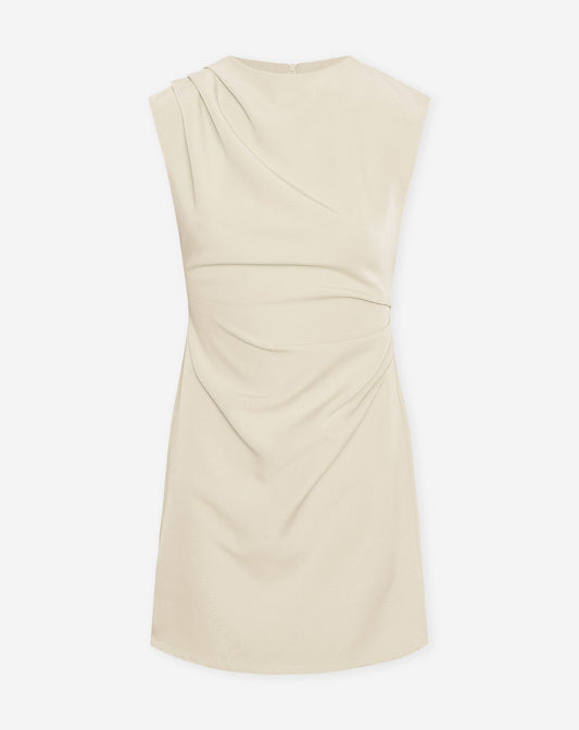 SOFIA RUCHED DRESS BEIGE