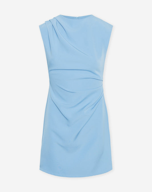 SOFIA RUCHED DRESS LICHTBLAUW
