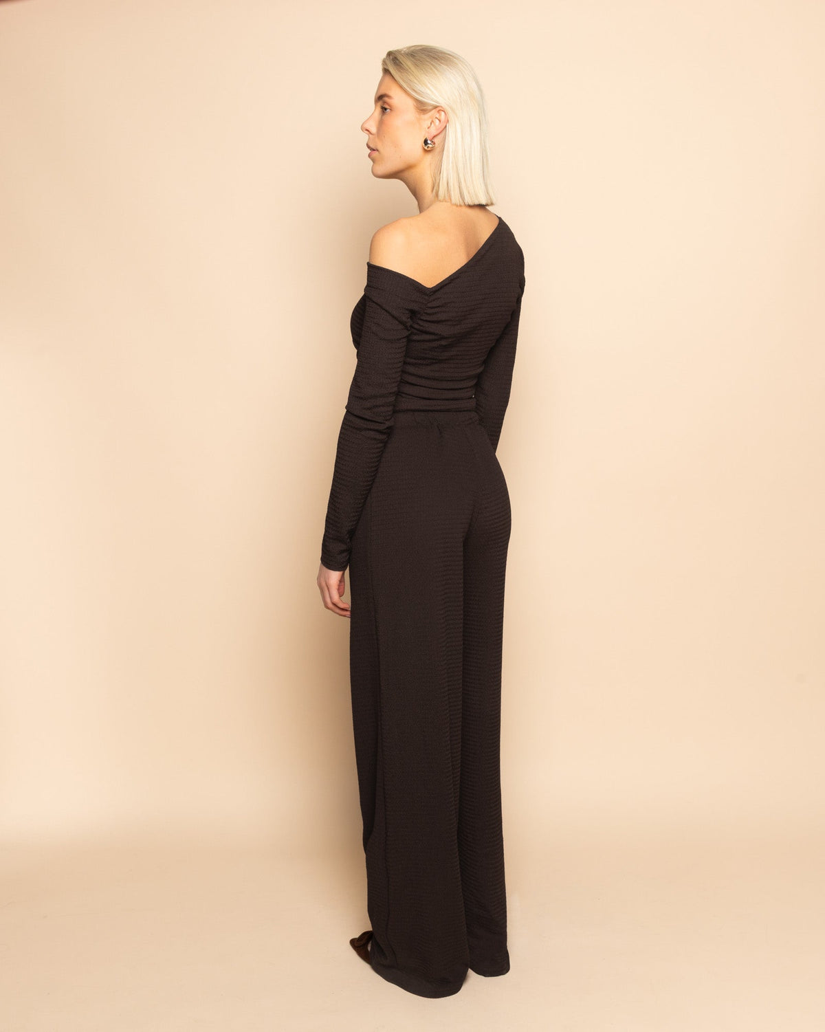 STRUCTURE STRAIGHT LEG PANTS PETITE DONKERBRUIN