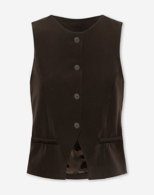 MOLLY GILET DONKERBRUIN