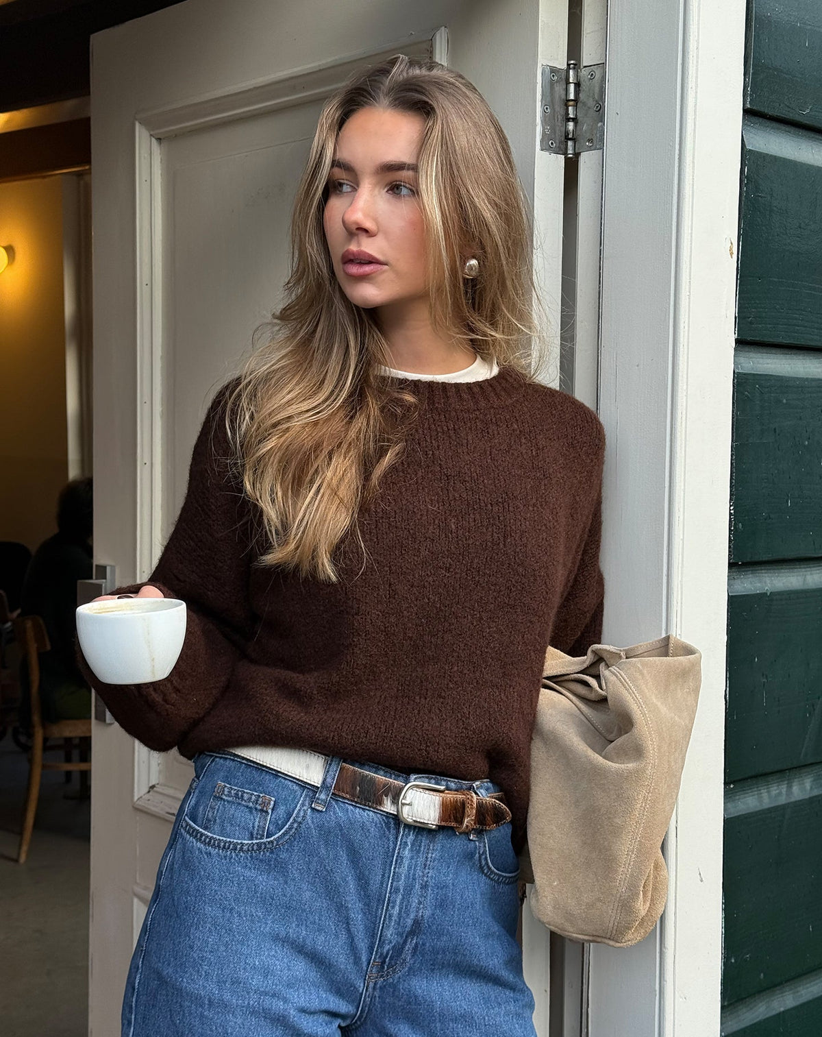 BIANCA BOXY KNIT DONKERBRUIN