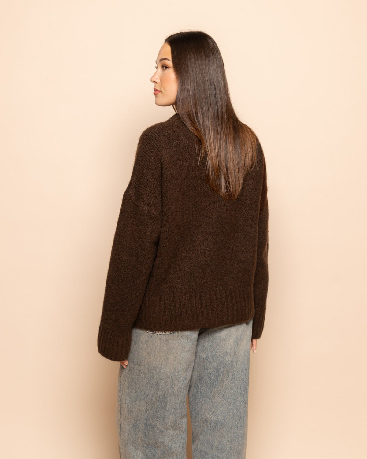 BIANCA BOXY KNIT DONKERBRUIN