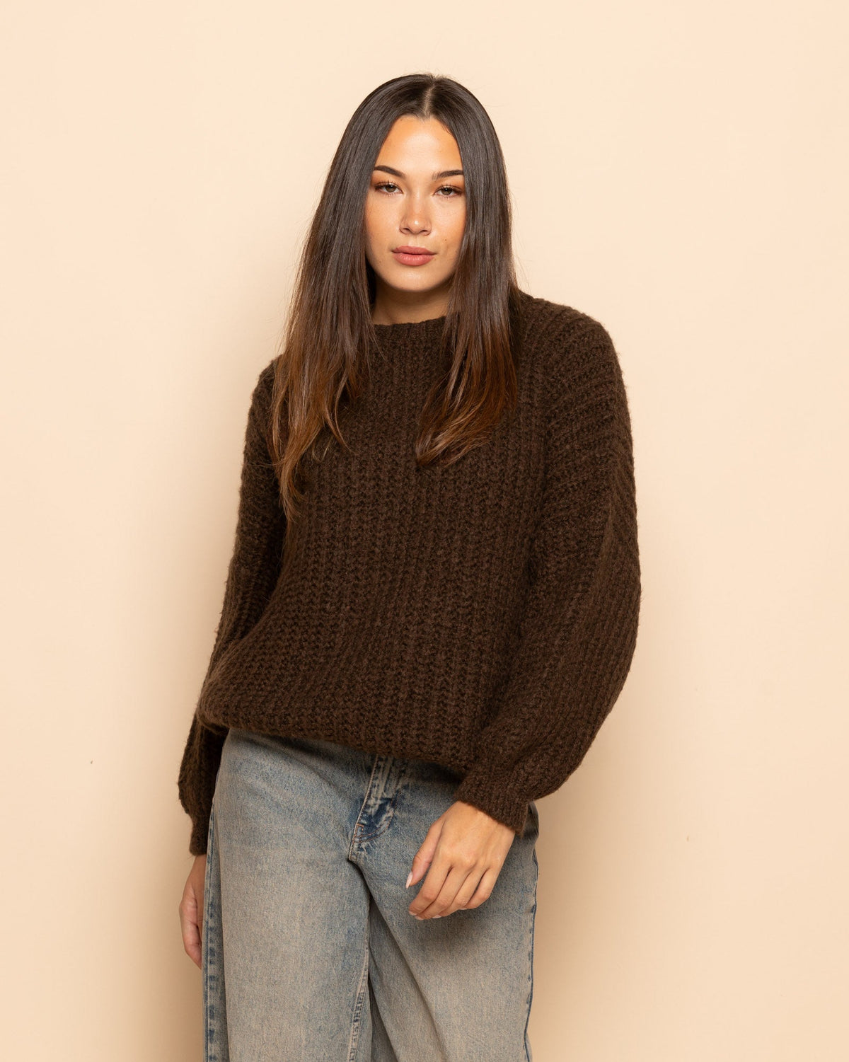 CLEO BOXY KNIT BRUIN