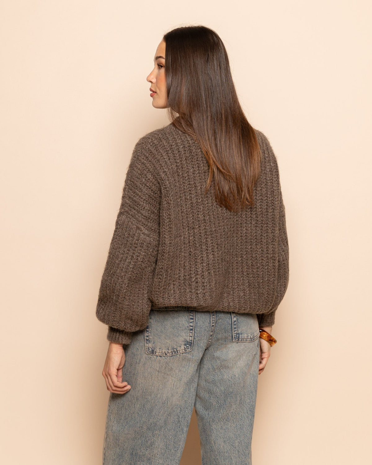 CLEO BOXY KNIT LICHTTAUPE