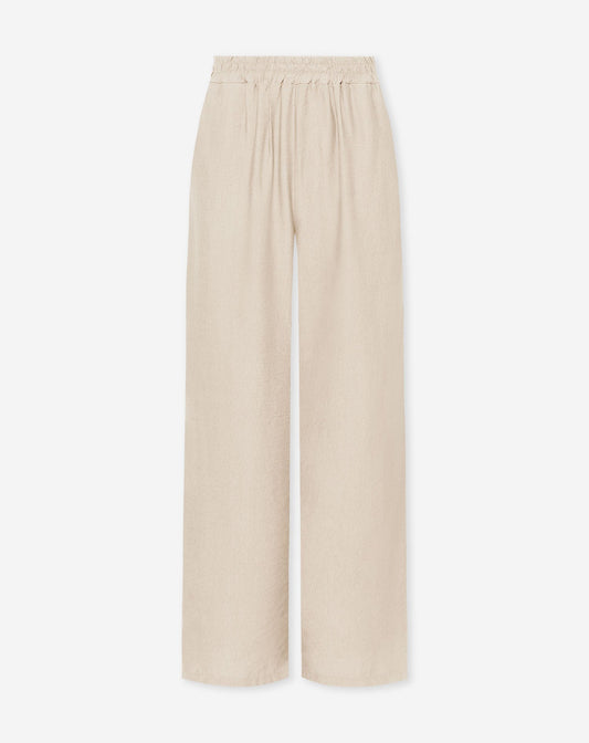 ZAYA VISCOSE STRAIGHT LEG PANTS BEIGE