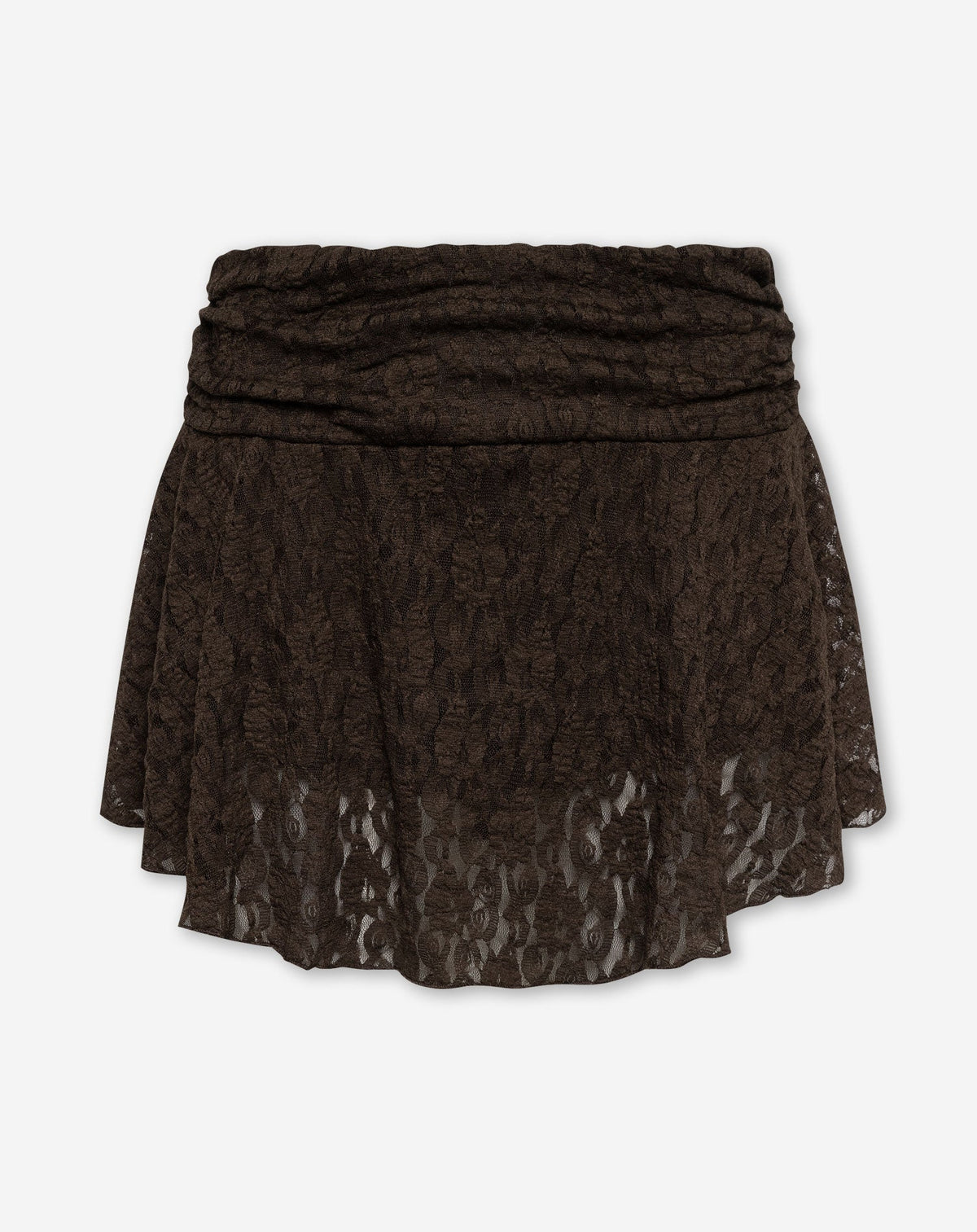 LIZZA STRUCTURE RUFFLE SKORT BRUIN