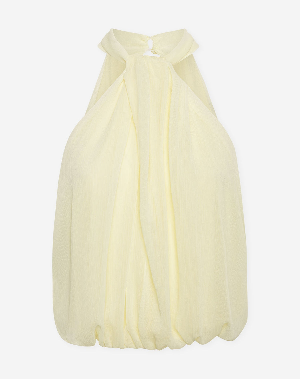 CHIFFON TWISTED HALTER TOP BOTERGEEL