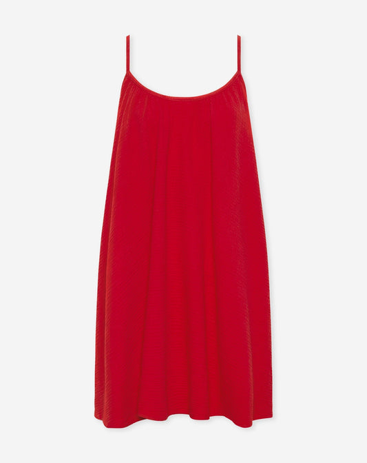 MIRA MOUSSELINE SHORT DRESS ROOD