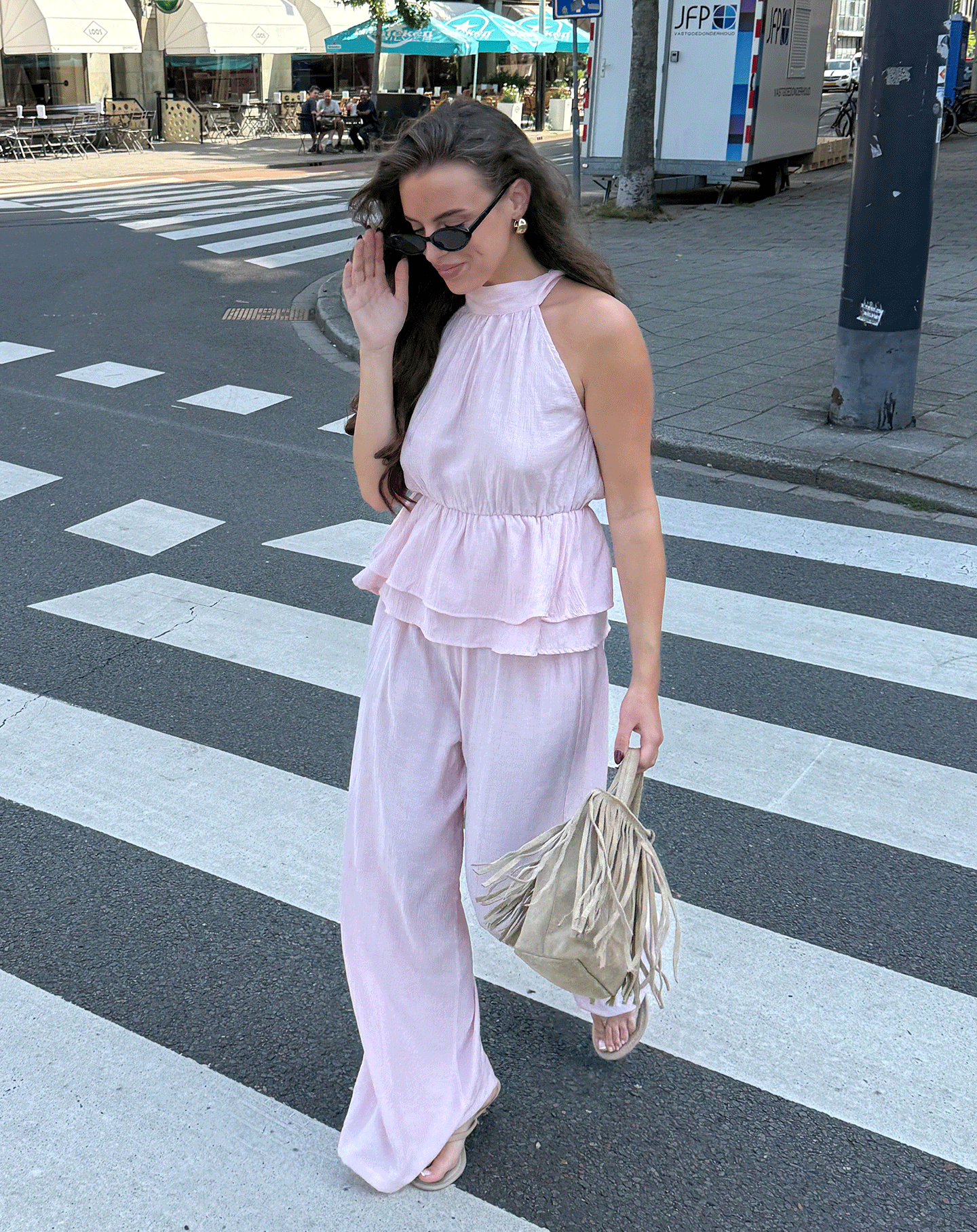 HALLY WIDE LEG PANTS TALL ZACHT ROZE