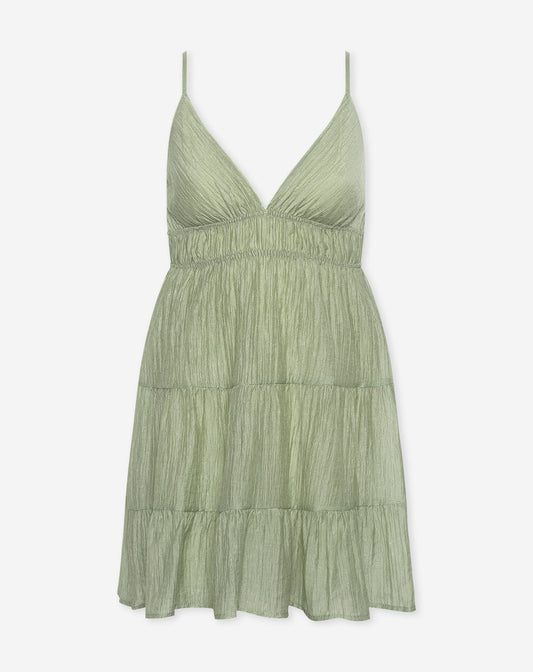 FANCY CHIFFON STRAPPY DRESS LICHTGROEN