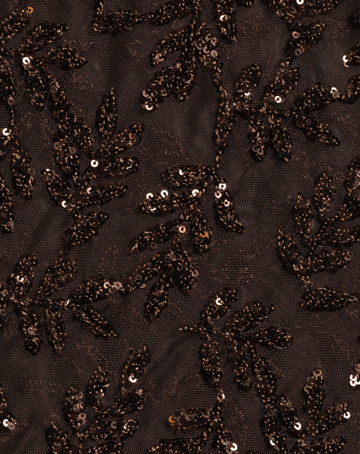 SEQUINS SMALL LEAF TOP BRUIN