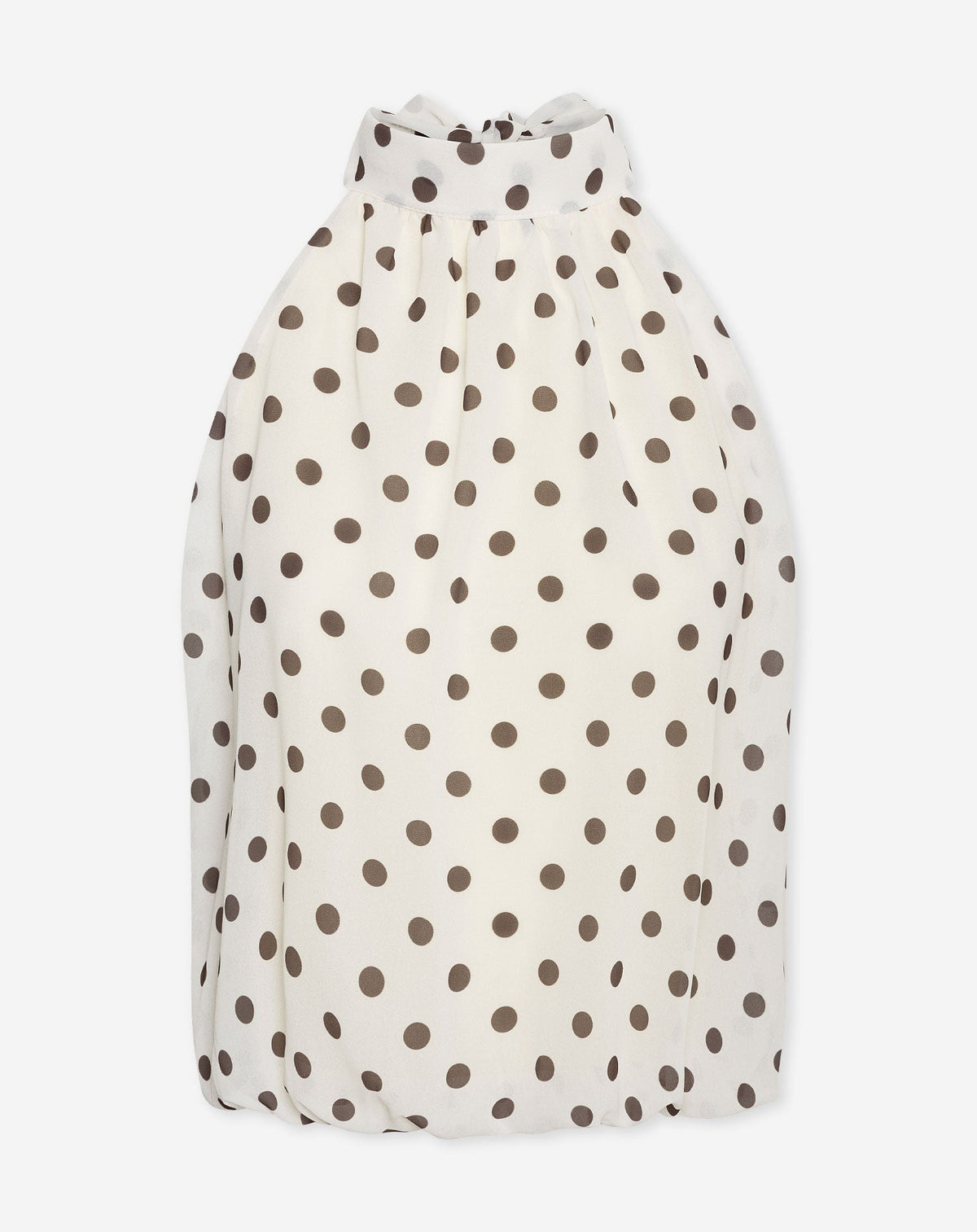 DOT CHIFFON HALTER TOP WIT
