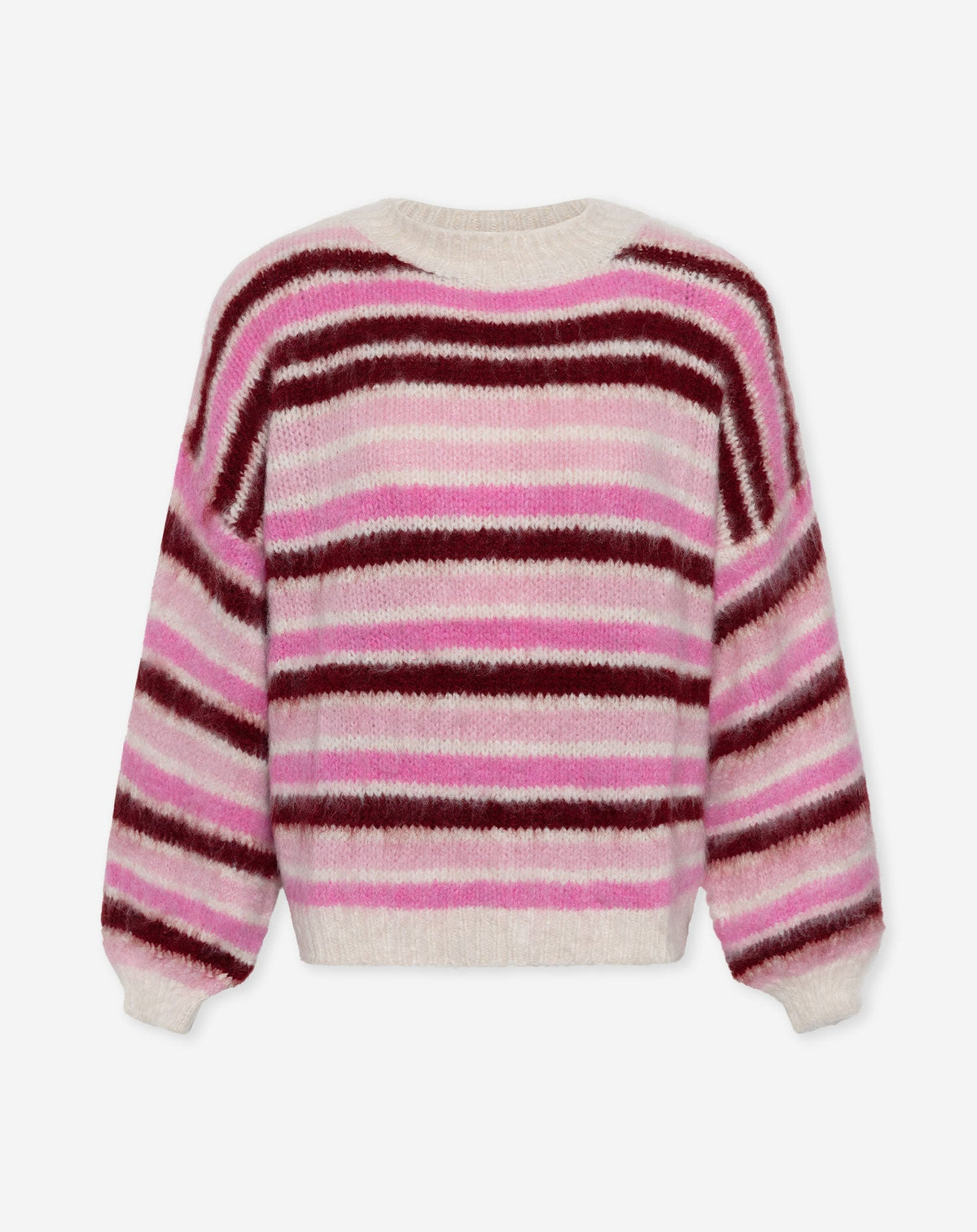HAIRY STRIPE KNIT ROZE