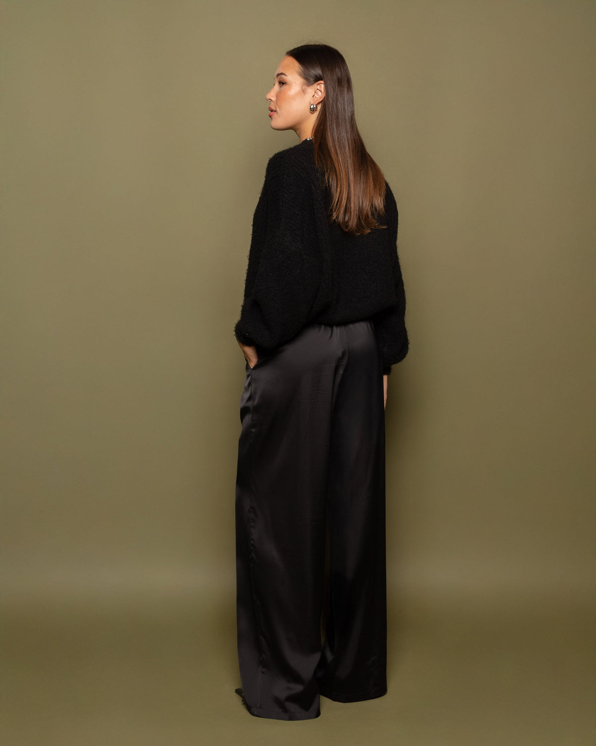 JULIE SATIN PANTALON ZWART