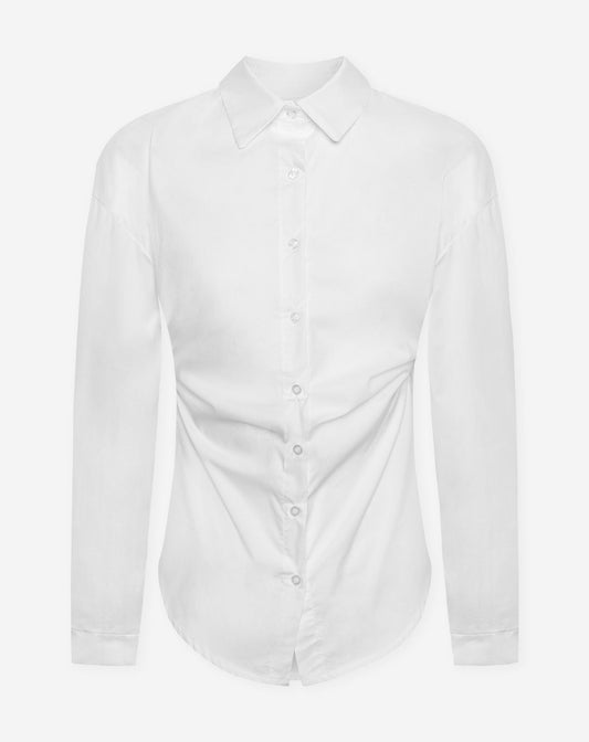 ROZA WAISTED POPLIN BLOUSE WIT