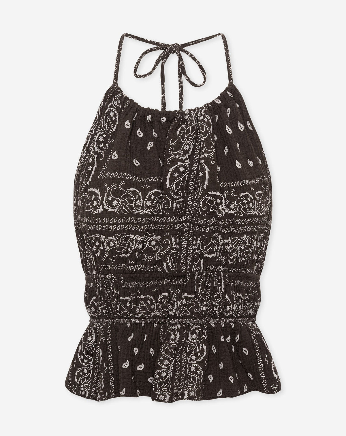BANDANA MOUSSELINE HALTER TOP BRUIN