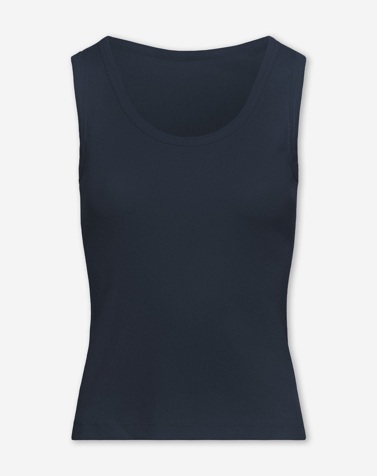 RIBBED SINGLET MARINEBLAUW